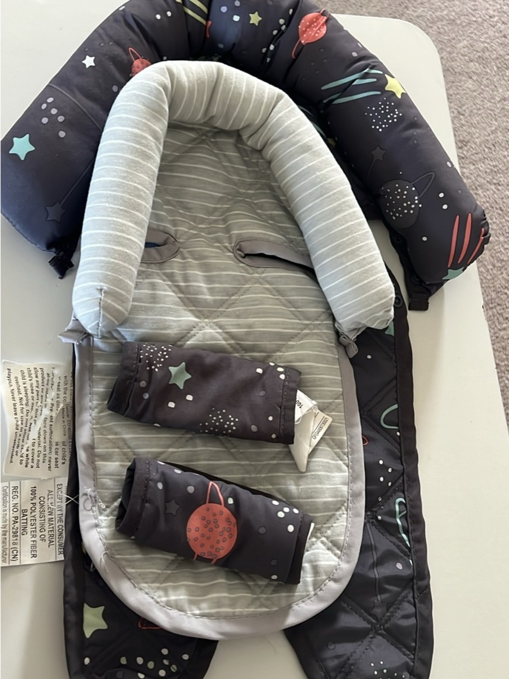 goldbug duo head support and strap cover set car seat insert